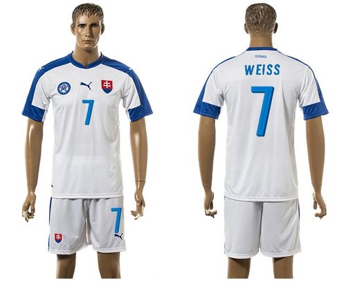 Slovakia #7 Weiss Home Soccer Country Jersey